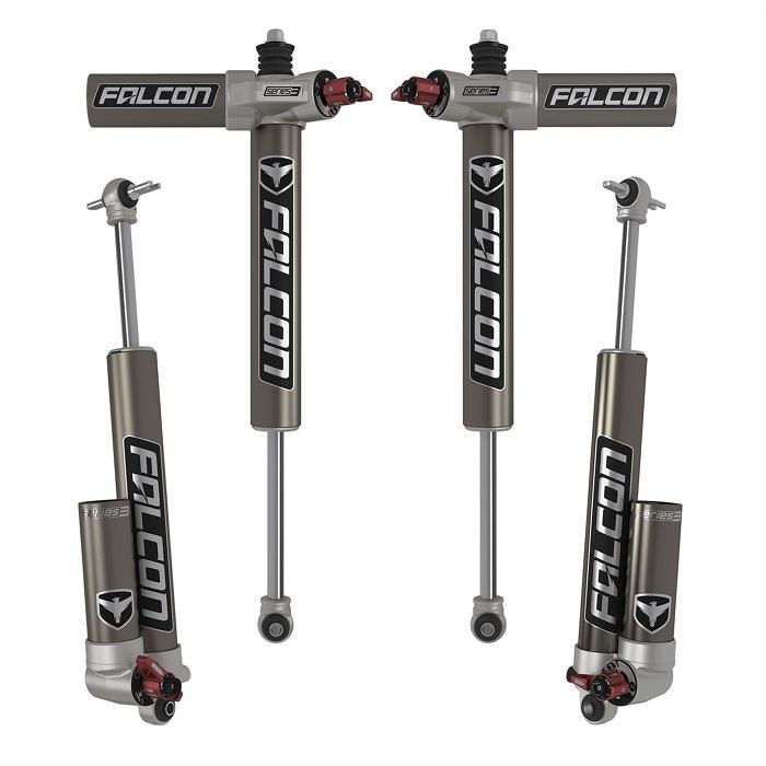 סט בולמים FALCON סדרה 3.3 עם מיכל מתכוונן JK עם 2 דלתות להגבהה 3''-4.5''