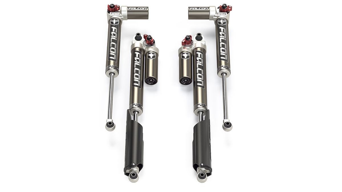 סט בולמים FALCON סדרה 3.3 SP2 עם מיכל מתכוונן לרנגלר JK עם 4 דלתות להגבהה1.5 2.5