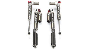 תמונה 2 של סט בולמים FALCON סדרה 3.3 SP2 עם מיכל מתכוונן לרנגלר JK עם 2 דלת' להגבהה 1.5-2.5
